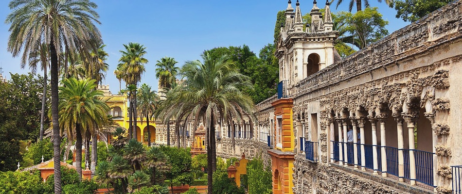 Alcazar facade and garden